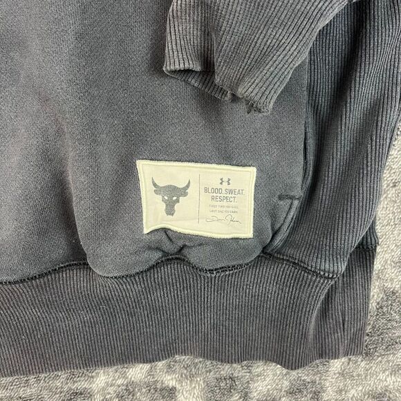 Under Armour Project Rock Hoodie Sweatshirt Men's L Black Pullover Athleisure* - Picture 3 of 13